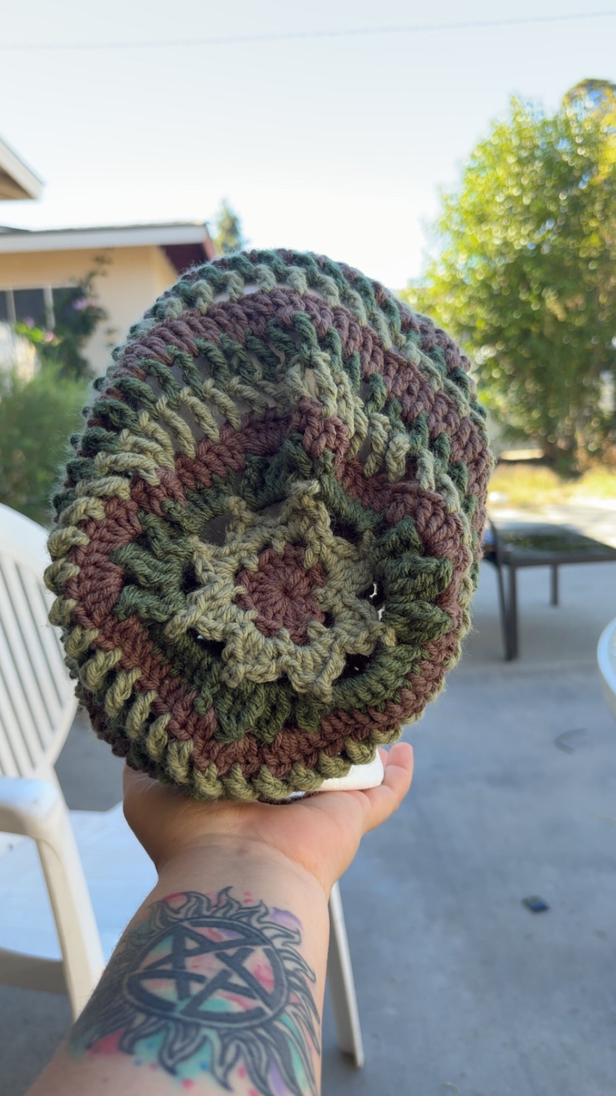 Earth tone slouchy beanie