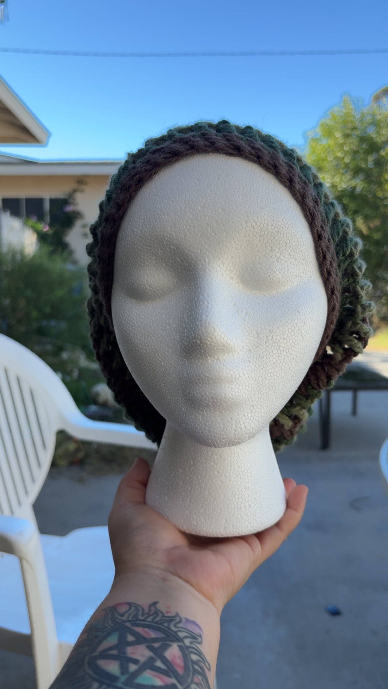 Earth tone slouchy beanie